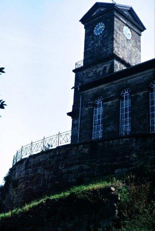 Kirche NW, Blick zum Turm und Ansatz Langhaus