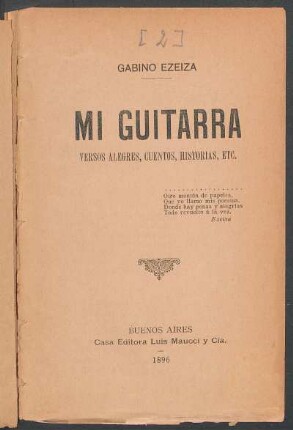 Mi guitarra : versos alegres, cuentos, historias, etc.