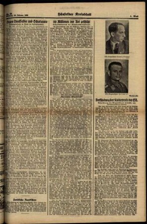 Zweite Ausgabe vom Mittwoch, den 22. Februar 1939.
