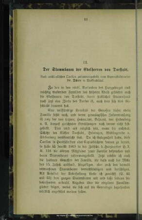 III. Der Stammbaum der Edelherren von Dorstadt
