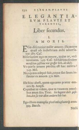 Elegantiarum Plauti Et Terentii, Liber secundus.
