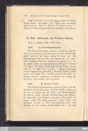 II. Teil: Gebrauch des Verbum finitum.