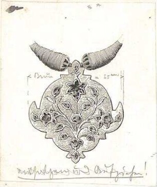 Gmelin, Leopold; Sammlung Gmelin: Handzeichnungen - Folio 14 - Schmuck (Teilansicht)