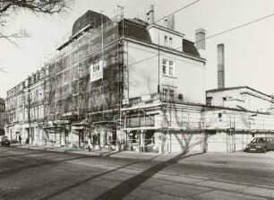 Dresden-Pieschen, Leipziger Straße 76. Wohnhaus (um 1895) mit Läden und Kino "Faunpalast" (Umbau 1929)