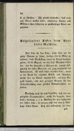 Aufgelaufene Kosten bei Baue dieser Maschine
