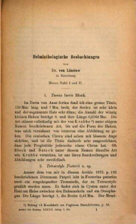 Archiv für Naturgeschichte : Zeitschrift für systematische Zoologie. 42, 42. 1876