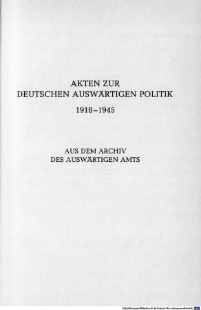 Akten zur deutschen auswärtigen Politik : 1918 - 1945 ; aus dem Archiv des Auswärtigen Amtes. A,4, 1918 - 1925 ; 4. 1. Oktober 1920 bis 30. April 1921