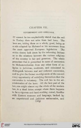 Chapter VII: Government an officials