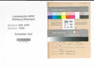 Entnazifizierung Karl Schneider , geb. 23.06.1891 (Direktor)
