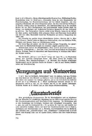 Anregungen und Antworten