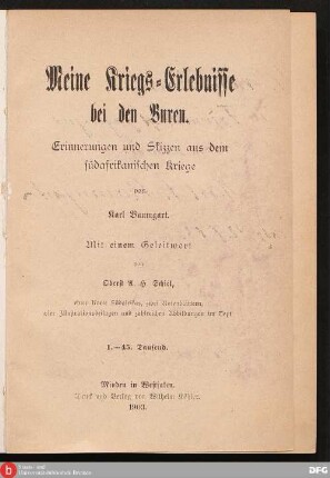 Meine Kriegs-Erlebnisse bei den Buren