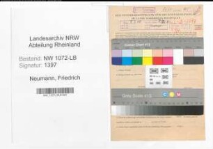 Entnazifizierung Friedrich Neumann , geb. 28.10.1899 (Landwirt)