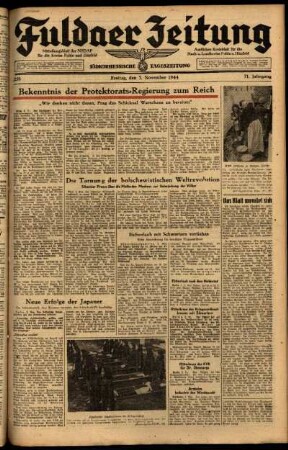 Ausgabe vom Freitag, den 03. November 1944.
