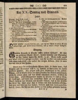 885-888, Inhalt; Eingang; Evangelium