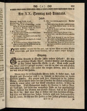 885-888, Inhalt; Eingang; Evangelium