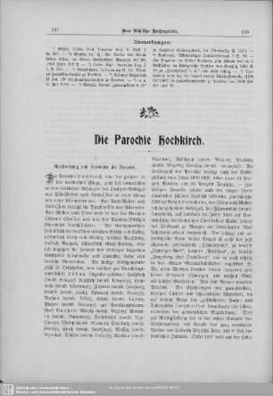 Die Parochie Hochkirch