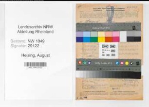 Entnazifizierung August Heising , geb. 09.04.1894 (Polizeibeamter)