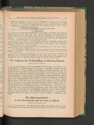 Die Aufgaben der Denkmalpflege in Schleswig-Holstein