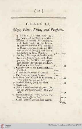 Class III: Maps, Plans, Views, and Prospects
