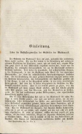 Die Geschichte der reinen Mathematik in ihrer Beziehung zur Geschichte der Entwickelung des menschlichen Geistes