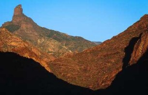 Spanien. Gran Canaria. San Nicolas. Berge im Abendlicht. Roque Bentaiga