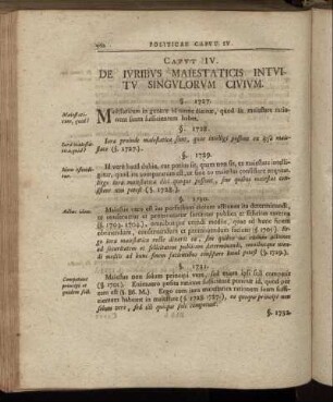 Caput IV. De Iuribus Maiestaticis Intuitu Singulorum Civium