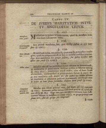 Caput IV. De Iuribus Maiestaticis Intuitu Singulorum Civium