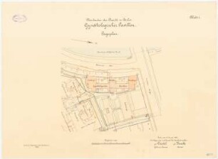 Frauenklinik der Charité, Berlin Gynäkologischer Pavillon, Um- und Erweiterungsbau: Lageplan 1:500
