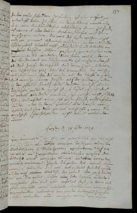 Freytag d. 18 febr. 1729.
