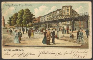 Ansichtskarte Hochbahn Skalitzer Straße, Ecke Wrangel Straße