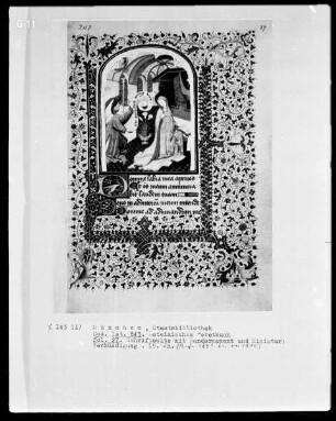 Lateinisches Gebetbuch mit französischem Kalender — Die Verkündigung, Folio 27recto