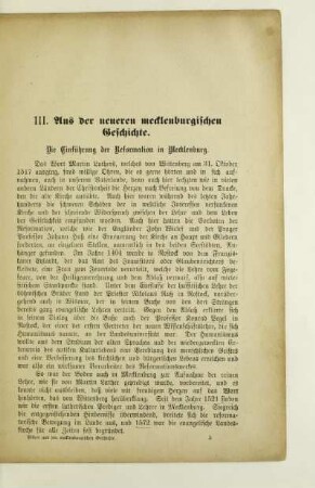 III. Aus der neueren mecklenburgischen Geschichte