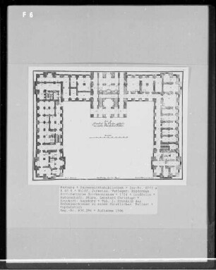 Prodromus Architecturae Goldmannianae — Tab. I: Grundriß des Bodengeschosses zu einem fürstlichen Pallast