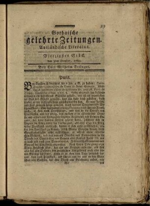 Vierzigstes Stück, den 3ten Oktober, 1789.