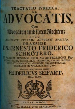 Tractatio iur. de advocatis