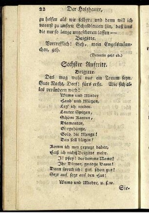 Sechster Auftritt. - Zehnter Auftritt.