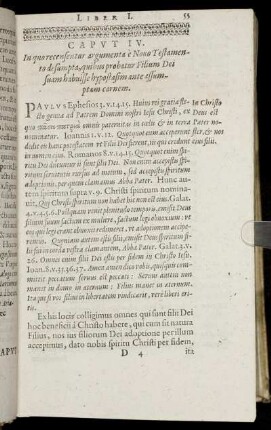 Capt IV. In quo recensentur argumenta e Nouo Testamento desumpta [...]