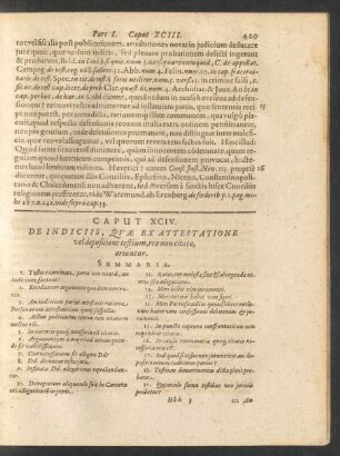 Caput XCIV. De Indiciis, Quae Ex Attestatione vel depositione testium, reo nan citato oriuntur.