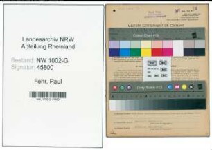 Entnazifizierung Paul Fehr, geb. 27.11.1893 (Schneider)