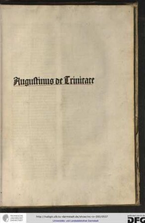 Augustinus de trinitate.