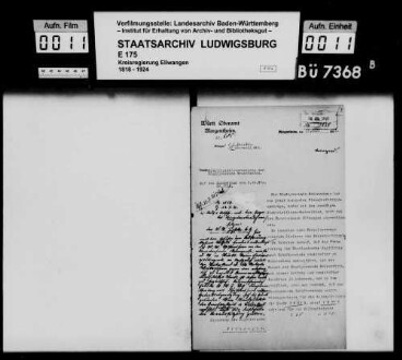 Stromversorgung der Stadt Weikersheim Oberamt Mergentheim