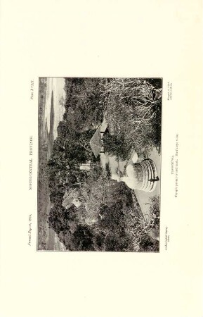 Plate LVIII. North-central province. Elagomuwa. Temple premises and tank. Bird's-eye view.
