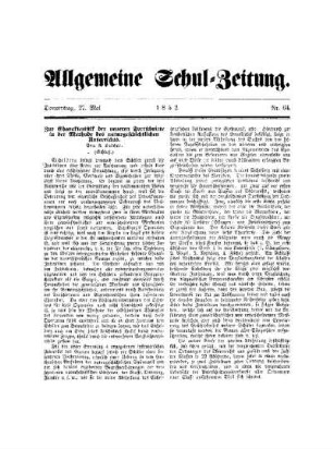 Die Charakteristik der neueren Fortschritte in der Methode des naturgeschichtlichen Unterrichts (Schluß)