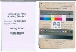Entnazifizierung Alfred Gerling , geb. 11.02.1921 (Bahninspektor)