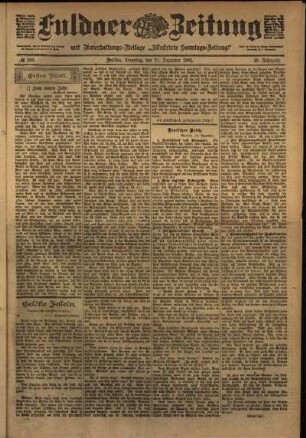 Erste Ausgabe vom Dienstag, den 31. Dezember 1901.