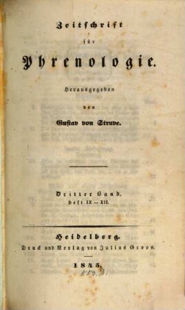 Zeitschrift für Phrenologie. 3, 3. 1845