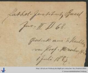 [Provenienz]: Miescher-His, Friedrich