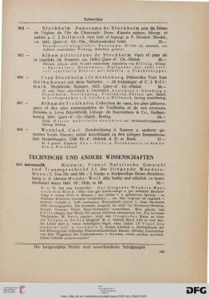 Technische und andere Wissenschaften (Nr. 869-883)