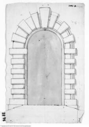 Rom, Palazzo Monte di Pietà, Aufriss eines Portals