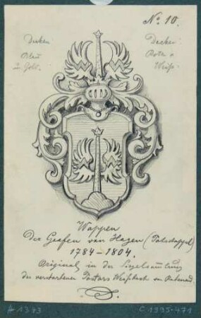 Das Wappen der Familie von Hagen von einem Siegel